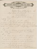 A.J. Hamm to Katherine Fletcher, 1887 July 25